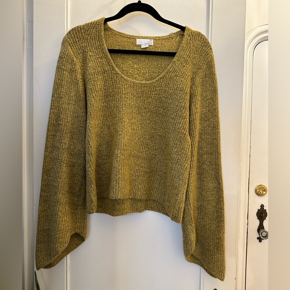 Green Sweater with Bell-Sleeves
